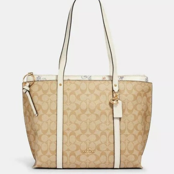 Coach Signature C's LT Khaki Shoulder Bag Purse - Picture 1 of 15